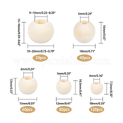 Perle di legno non finite naturali&nbsp;WOOD-PH0001-25