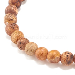 Pulseras redondas de cuentas elásticas de ágata natural&nbsp;BJEW-JB08196-01