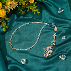 Mano di hamsa/mano di miriam con decorazione ciondolo malocchio&nbsp;HJEW-PH01830