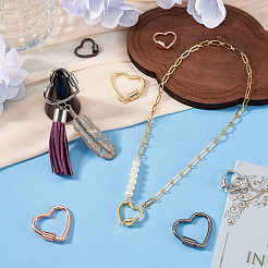8 Stück 8 Farben Zinklegierung Schraubkarabiner Schloss Charms&nbsp;FIND-TA0009-81
