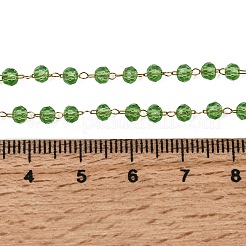 Colliers pour femmes en acier inoxydable 304 avec perles rondelles en verre facettées&nbsp;NJEW-G195-01G-06