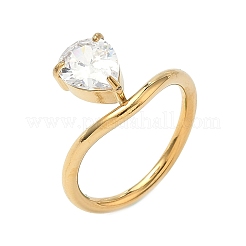 Manschettenringe aus Edelstahl 304 mit Zirkonia-Pavé&nbsp;RJEW-P180-06G