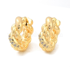 Gedrehte Creolen aus Messing mit Zirkonia&nbsp;EJEW-Q016-18G
