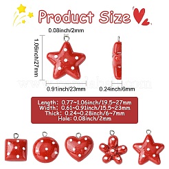 50 pendentif en résine opaque à pois&nbsp;RESI-CJ0005-50
