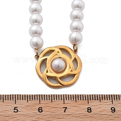 Collares colgantes de flores de acero inoxidable 304 con revestimiento iónico (IP)&nbsp;NJEW-P320-19G