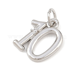 Latón micro pavimenta claro cubic zirconia encantos&nbsp;KK-P339-27P-10