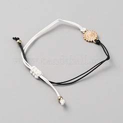 Set di braccialetti a maglie di girasole in lega da 2 pz&nbsp;BJEW-WH0012-28G-03