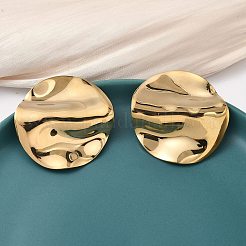 Boucles d'oreilles à tige rondes et plates en acier inoxydable 304&nbsp;EJEW-K268-56G