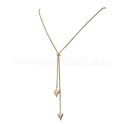 Verstellbare Lariat-Halskette mit Herzanhänger aus einer Legierung und einer Boxkette aus Edelstahl 304 für Damen&nbsp;NJEW-JN05902-01