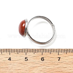 Anelli per dita in diaspro rosso naturale semicircolari&nbsp;RJEW-M062-01P-41