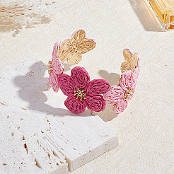 Bracciali in lega e rafia per donna&nbsp;BJEW-WH0017-55B