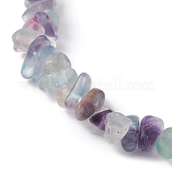 Braccialetti elasticizzati da donna con perline di fluorite naturale&nbsp;BJEW-JB10046-11