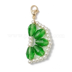 Decorazioni pendenti con perle di vetro e perline di vetro arancioni&nbsp;HJEW-TA00336