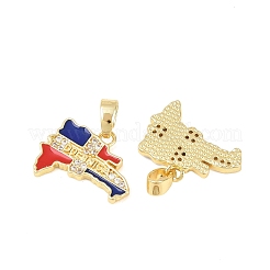 Pendenti in zirconi cubici trasparenti in micro pavè di ottone&nbsp;KK-F931-22B-G