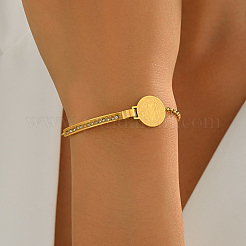 Braccialetti da donna con maglie a barra ad arco in acciaio inossidabile e strass di cristallo&nbsp;RJ1740