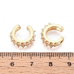 Boucles d'oreilles manchette en laiton zircon cubique transparent&nbsp;EJEW-T047-56G
