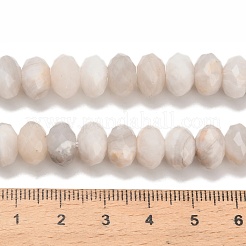 Natürliche weiße verrückte Achat Perlenstränge&nbsp;G-C259-A11-6x10mm