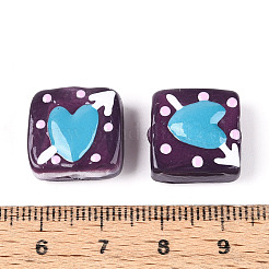 Spruzzo verniciato lampwork perline fatti a mano&nbsp;LAMP-N035-02C
