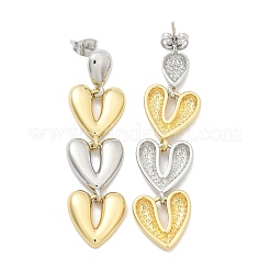 Orecchini a bottone in ottone con placcatura a cremagliera per donna&nbsp;EJEW-C125-07GP