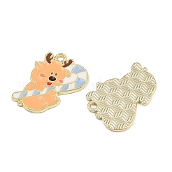 Pendentifs en alliage émaillé sur le thème du cerf de Noël&nbsp;ENAM-D304-01C-G