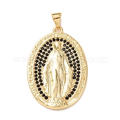 Pendentifs avec zircon cubiques à micro-pavés en laiton&nbsp;KK-K408-62G