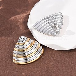 Boucles d'oreilles puces en acier inoxydable 304 bicolores en forme de coquillage&nbsp;EJEW-H176-01GP