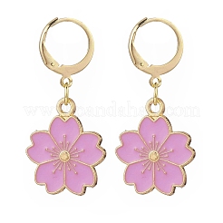 8 paio di orecchini a leva pendenti con fiore smaltato in lega di 8 colori per donna&nbsp;EJEW-JE05143