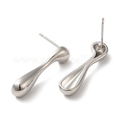 Orecchini a bottone a goccia in ottone con placcatura a cremagliera per donna&nbsp;X-EJEW-Z019-08P