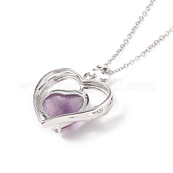 Collares colgantes de piedra mixta natural de corazón&nbsp;NJEW-JN03968