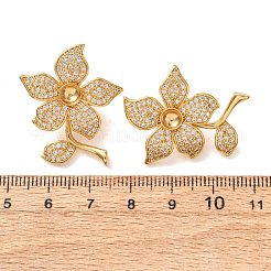 Charms scorrevole in zirconia cubica trasparente micro pavè di ottone&nbsp;LS-KK-K422-10G