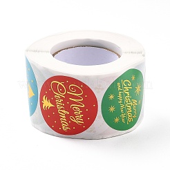 Flache runde rollenaufkleber mit weihnachtsmotiven&nbsp;LS-DIY-B045-17B