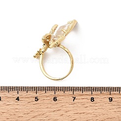 Manschettenringe aus Messing mit Mikropavé-Zirkonia für Damen&nbsp;RJEW-K312-02G