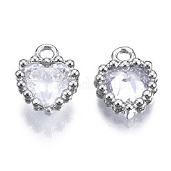 Breloques en zircone cubique transparente incrustée de laiton&nbsp;ZIRC-S069-048B-P