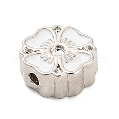 Montures de perles en laiton émaillé et strass en forme de fleur&nbsp;KK-H527-01P-02