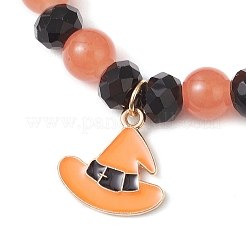 4 bracelet à breloques en alliage émaillé sur le thème d'Halloween&nbsp;BJEW-JB12112