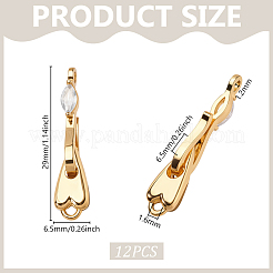 12 Stück Messing-Strasshaken und S-Haken-Verschlüsse&nbsp;KK-PH0013-69