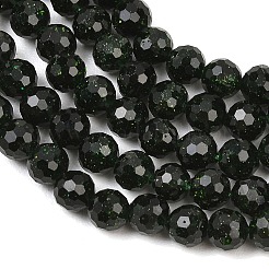 Chapelets de perles en pierre d'or verte synthétique&nbsp;GG-CBA199E-F03-6mm