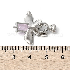 Messing-Mikro pflastern Zirkonia fach über Klammern&nbsp;KK-U059-10P