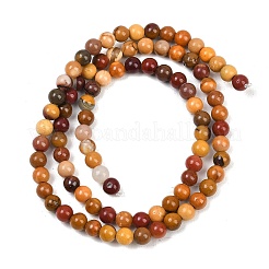 Chapelets de perles en mokaite naturel rondes&nbsp;G-F216-4mm-19