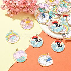 Colgantes de esmalte de aleación 25pcs 5 estilos&nbsp;ENAM-CJ0004-45