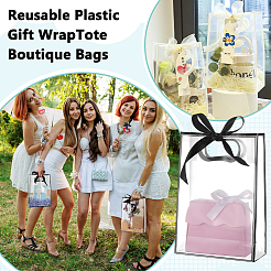 24 Stück rechteckige PVC-Geschenktüten mit Lochgriff für Süßigkeiten&nbsp;ABAG-BC0001-64