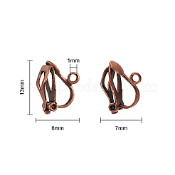 120 Stück 6 Farben Messing Clip-On Ohrring Zubehörse&nbsp;KK-CJ0001-60