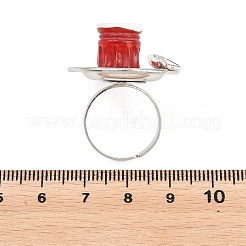 Bagues ajustables en résine et plastique pour femme&nbsp;RJEW-K317-01I