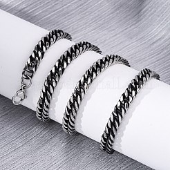 Colliers à maillons cubains en acier inoxydable 201 de 6 mm&nbsp;NJEW-Q013-14B