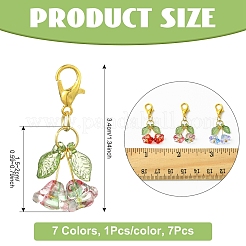 7 pz decorazioni pendenti in vetro e acrilico&nbsp;HJEW-YW00125