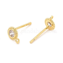 Messing micro pave zirkonia-ohrstecker-Zubehör&nbsp;ZIRC-P105-01G