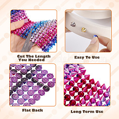 1 Yard 12-reihige Harz Spike Ohrstecker Kegel Flatback Punk Rock Trim Mesh Perle Handwerk&nbsp;FIND-TA0006-73C