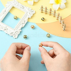 6 pièce 3 styles de perles rondes en laiton micro pavées de zircone cubique&nbsp;KK-CJ0003-49