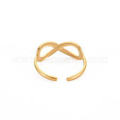 Anillo de puño hueco infinito abierto de acero inoxidable 304 con revestimiento iónico (IP) para mujer&nbsp;RJEW-S405-198G