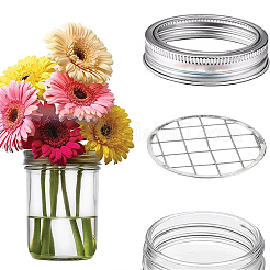 15 Stück Einmachglasdeckel aus verzinktem Eisen in Form eines Blumenfrosches&nbsp;AJEW-GF0007-42